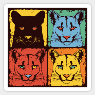 Cougar Pop Art Print for Kids Pop Art Style Sticker